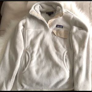 White and cream Patagonia snap-T pullover